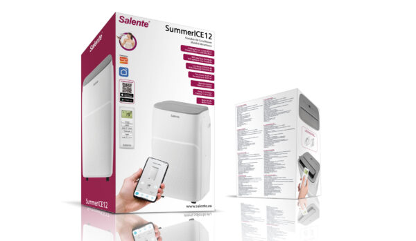 Salente SummerICE12, chytrá mobilní klimatizace, 12000 BTU, WiFi+Bluetooth, dálk. ovl.