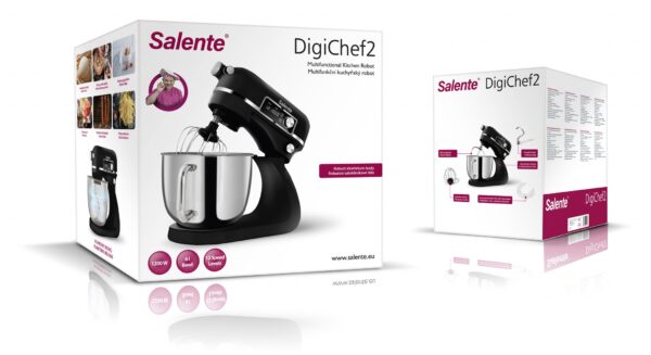 01-49 Salente DigiChef2, kuchyňský robot, mísa 6 litrů, celokovový, digitální displej, černý