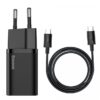Baseus rychlonabíječka do sítě Super Si USB-C PD QC 25W (s kabelem USB-C na USB-C) černá
