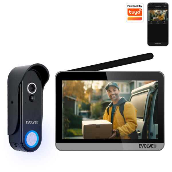 01hlavni_s-3 EVOLVEO DoorPhone W7, Sada domácího bezdrátového videotelefonu s WiFi černý stříbrný monitor