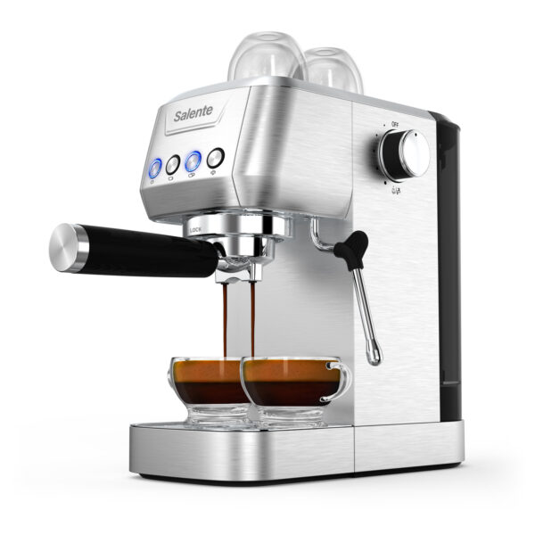 Salente Coffio, pákový kávovar, nerez