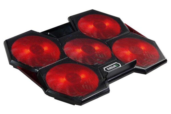 1-1441 EVOLVEO Ania 14, chladicí podložka pro notebook, 5x ventilátor, červené podsvícení