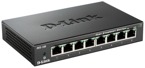 D-Link DES-108 kovový 8-port 10/100 Desktop Switch
