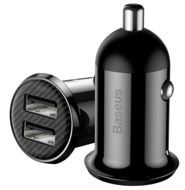 1-6087 Baseus CCALLP-01 Grain Pro Nabíječka do Auta 2xUSB 4.8A Black