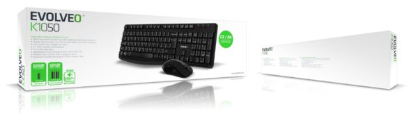 1-6147 EVOLVEO K1050, tichý set bezdr. klávesnice a