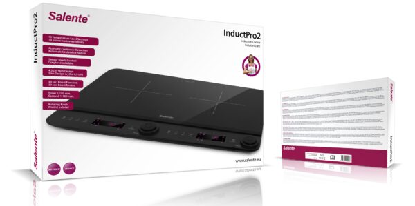 1-6165 Salente InductPro2, indukční vařič, dvouoplotýnkový, černý
