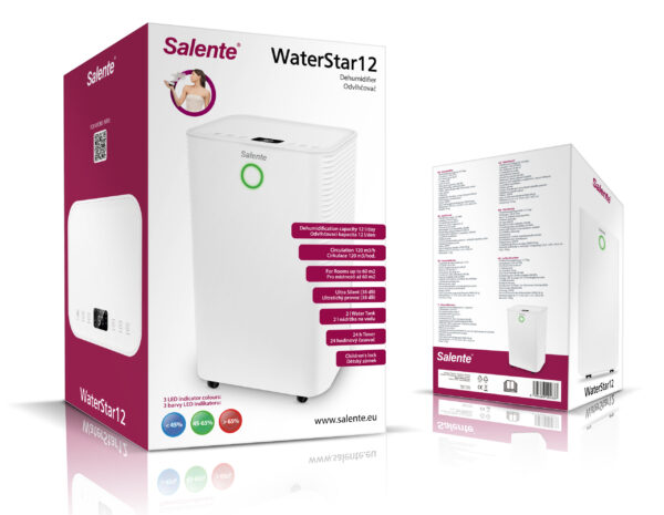 1-6168 Salente WaterStar12, odvlhčovač vzduchu, 12l/den, bílý