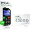 EVOLVEO EasyPhone FL, mobilní telefon pro seniory s nabíjecím stojánkem, černá