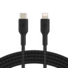 1029_s BELKIN kabel oplétaný USB-C - Lightning, 1m, černý