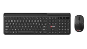 Klávesnice C-TECH Quallis WLKMC-05, bezdrátový combo set s myší, černý, USB, CZ/SK
