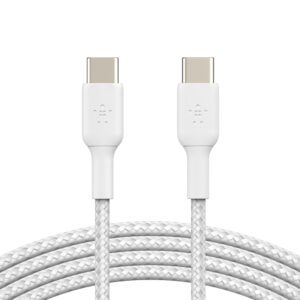 BELKIN kabel oplétaný USB-C - USB-C, 1m, bílý