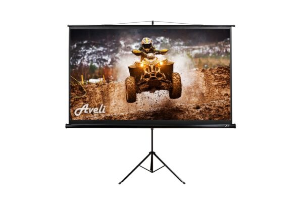 Projekční plátno AVELI stativ, 204x115cm (16:9) 92", černý tubus