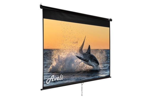 Nástěnné projekční plátno AVELI, 200x125cm (16:10) 92", černý tubus