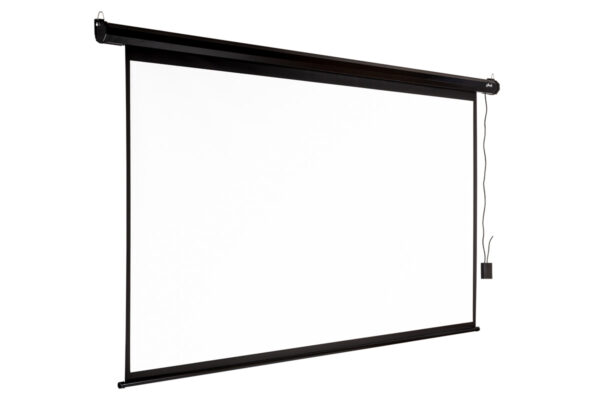 Elektrické projekční plátno AVELI, 221x125 (16:9) 100", černý tubus