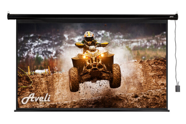 Elektrické projekční plátno AVELI, 265x149 (16:9) 120", černý tubus