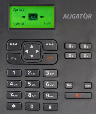 15-4 ALIGATOR T100 Stolní telefon na simkartu Black