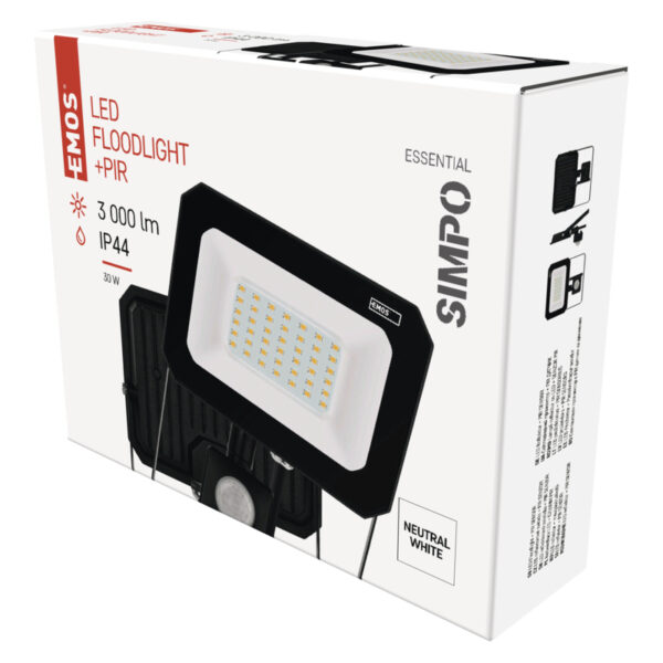 1531233300_E17-ZS2333 EMOS LED REFLEKTOR SIMPO 30W, 3000Lm, 4000K, PIR
