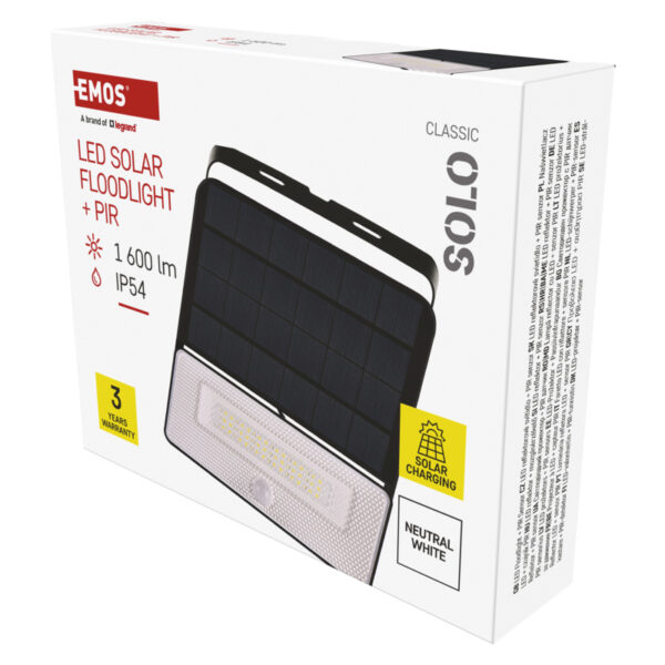 LED SOLARNÍ REFLEKTOR SOLO 1600LM IP54 NW