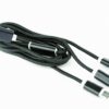 GEMBIRD USB 3-in-1 charging cable, black, 1 m