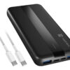 Power banka Natec TREVI SLIM Q V2 10000mAh, 2X USB-A 18W, 1X USB-C 20W, USB-C - USB0-C kabel, černá