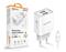 Chytrá síťová nabíječka ALIGATOR 2,4A, 2xUSB, smart IC, bílá, USB kabel pro iPhone/iPad