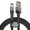 Baseus CALKLF-HG1 Cafule Kabel USB to Lightning Double Sided 1.5A 2m Grey/Black
