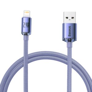 1_s-2700 Baseus CAJY000005 Crystal Shine Series Datový Kabel USB - Lightning 20W 1,2m Purple