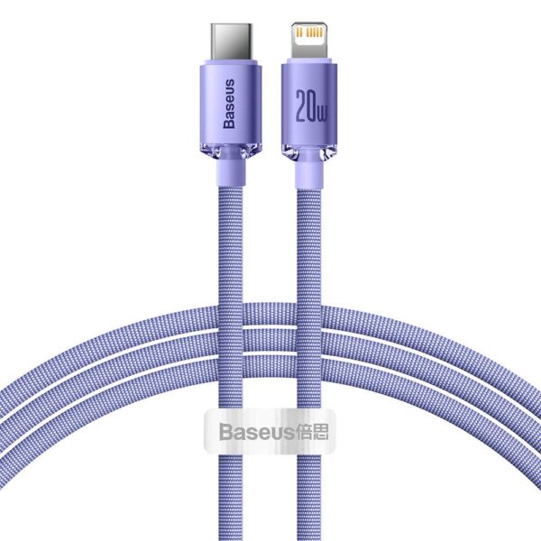 1_s-2703 Baseus CAJY000205 Crystal Shine Series Datový Kabel USB-C - Lightning 20W 1,2m Purple