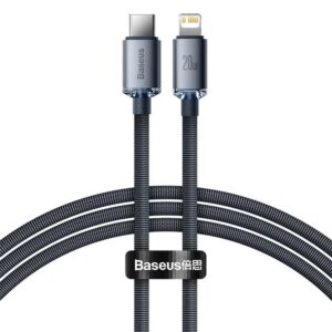 1_s-2705 Baseus CAJY000201 Crystal Shine Series Datový Kabel USB-C - Lightning 20W 1,2m Black