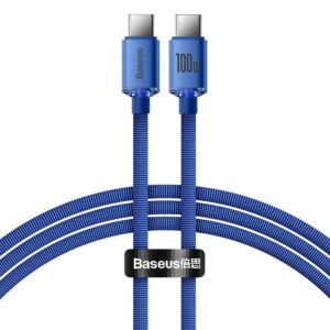 1_s-2710 Baseus CAJY000603 Crystal Shine Series Datový Kabel USB-C - USB-C 100W 1,2m Blue