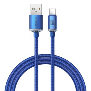 1_s-2716 Baseus CAJY000403 Crystal Shine Series Datový Kabel USB - USB-C 100W 1,2m Blue