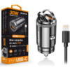 1_s-2724 Aligator mini nabíječka do auta Power Delivery 30W,USB-C + USB-A, USB-C kabel pro iPhone/iPad