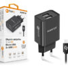 1_s-2731 Chytrá síťová nabíječka ALIGATOR 2,4A, 2xUSB, smart IC, černá, micro USB kabel