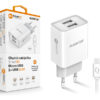 1_s-2732 Chytrá síťová nabíječka ALIGATOR 2,4A, 2xUSB, smart IC, bílá, micro USB kabel