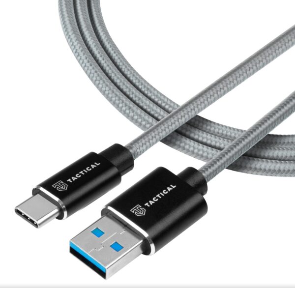 1_s-2760 Tactical Fast Rope Aramid Cable USB-A/USB-C 1m Grey