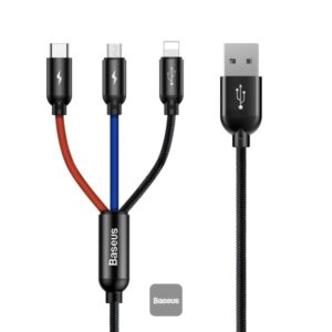1_s-2773 Baseus datový kabel 3v1 microUSB+Lightning+USB-C 1,2m 3,5A