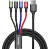 Baseus datový kabel 4v1 microUSB+USB-C+2xLightning 1,2m 3,5A černý