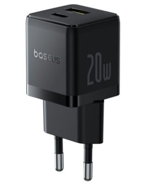 Baseus Rychlonabíječka do sítě Palm 20W 1xUSB-A 1xUSB-C PD QC 3.0 černá