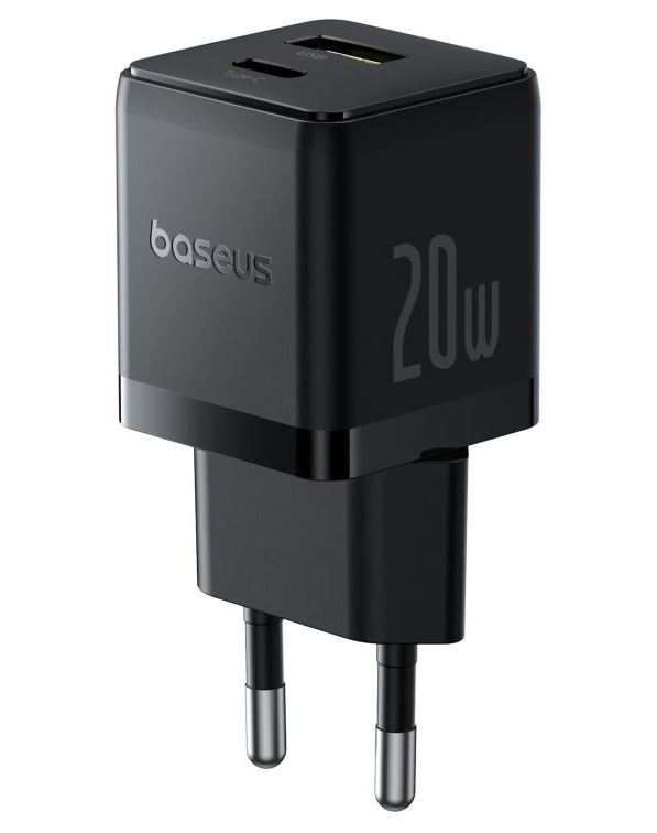 1_s-3325 Baseus Rychlonabíječka do sítě Palm 20W 1xUSB-A 1xUSB-C PD QC 3.0 černá