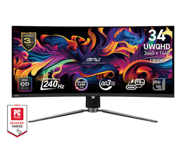 MSI MPG/341CQPX/34,2"/QD-OLED/wQHD/240Hz/0,03ms/Černá/3R