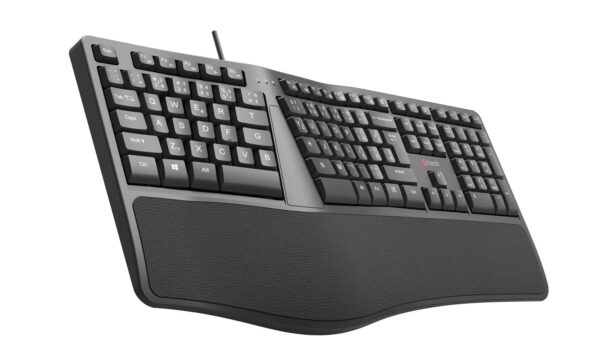 1_s-3692 Klávesnice C-TECH KB-113E USB, ERGO, černá, CZ/SK