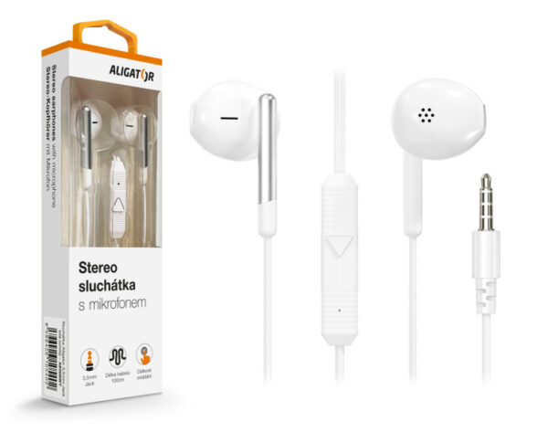 1_s-3817 ALIGATOR AE008/Stereo/Jack/Drát/Bílá