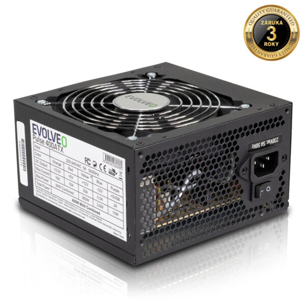 1cz_s-1 EVOLVEO Pulse 400,zdroj 400W,ATX,tichý,bulk,3YRW