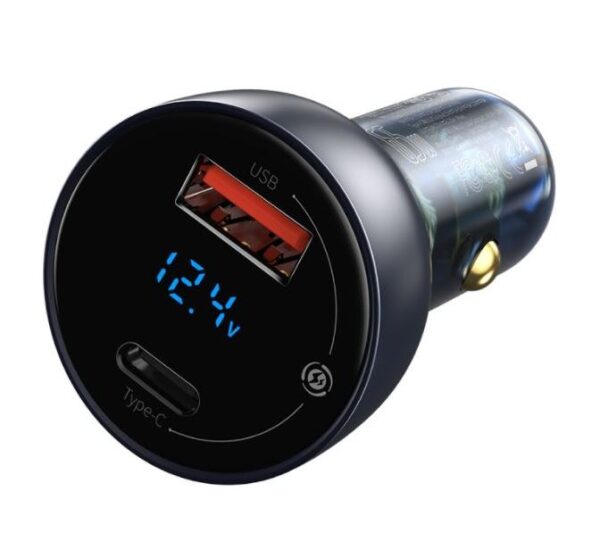 2-3120 Baseus CCKX-C0G Particular Nabíječka do Auta Digital Display 2xUSB 65W Gray