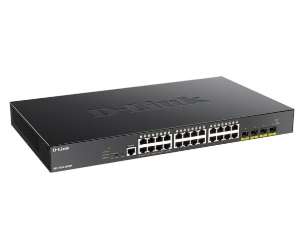 D-Link DGS-1250-28XMP/E 24-port Gigabit PoE Smart Managed Switch with 4x 10G SFP+ ports, 370Watts
