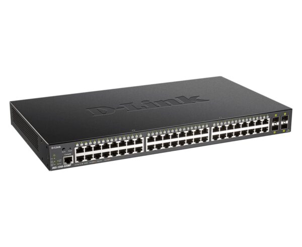 2-6181 D-Link DGS-1250-52XMP 48-port Gigabit Smart Managed Switch with 4x 10G SFP+ ports, 370Watts