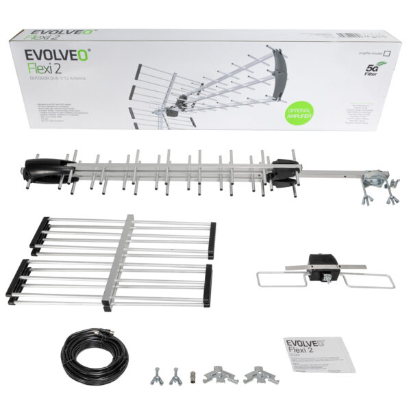2-6270 EVOLVEO Flexi 2, pasivní venkovní DAB+/DVB-T2 anténa, filtr LTE,4G,5G