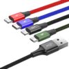 Baseus datový kabel 4v1 microUSB+USB-C+2xLightning 1,2m 3,5A černý