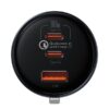 2-6445 Baseus nabíječka do auta 1x USB-A 2x USB-C Quick Charge 5 160W šedá + kabel USB-C