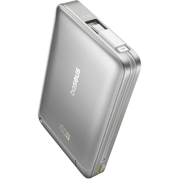 Baseus Powerbanka PicoGo Qi2 10000mAh 45W s kabelem USB-C šedá